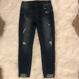 Skinny distressed denim